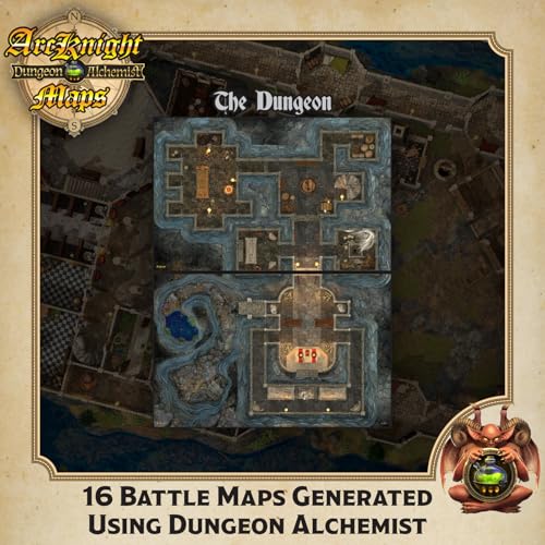 The Noble's Keep Roleplaying D&D Battle Map; 16 Modular RPG Maps in 8 Double