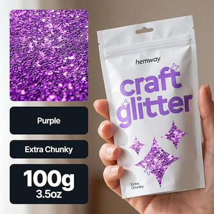 Craft Glitter Purple 100g Extra Chunky Glitter (3.5 Ounce)
