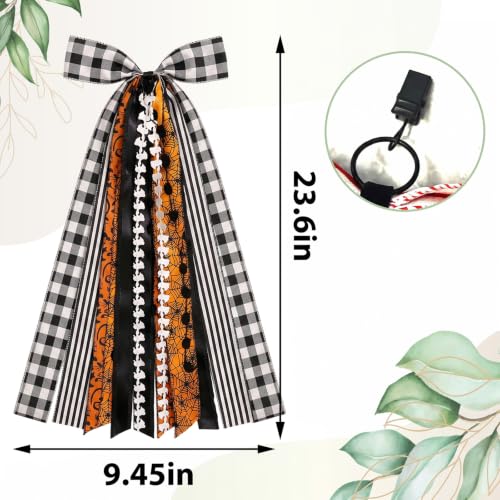 Large Halloween Ribbon Bow for Wreath