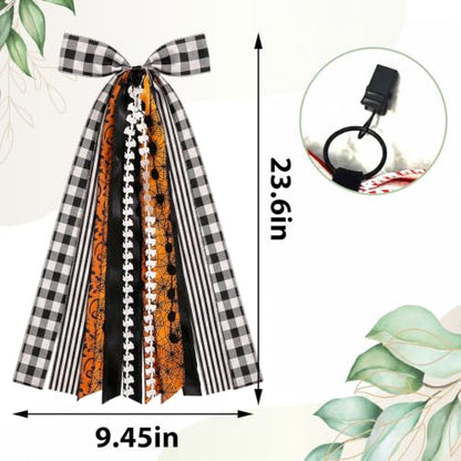 Large Halloween Ribbon Bow for Wreath
