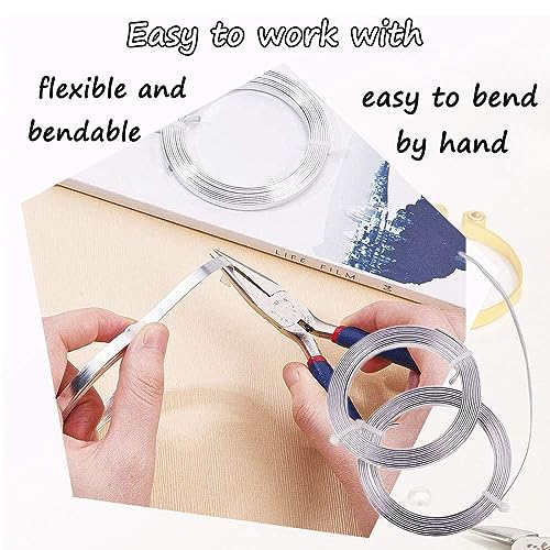 Flat Aluminum Wire Bendable Flat Wire for Crafts 5mm Metal Strips for DIY Jewelry Making Bezel Sculpting Armature 18Gauge 6.5Feet