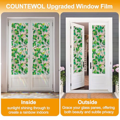 Window Privacy Film with Installation Tools Home Decorative Colored Glass Window Stickers Reusable electrostatic Rainbow Stickers