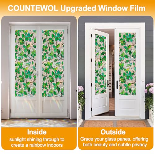 Window Privacy Film with Installation Tools Home Decorative Colored Glass Window Stickers Reusable electrostatic Rainbow Stickers