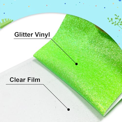 Fluorescent Green Glitter HTV Heat Transfer Vinyl 12" x6FT