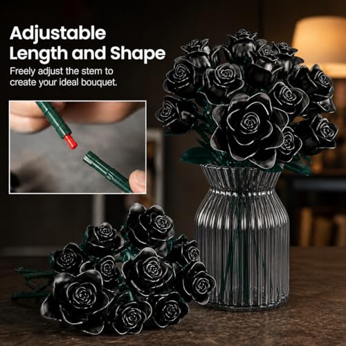 Black Roses Bouquet Building Set