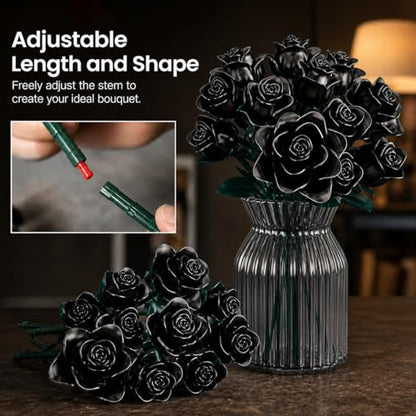 Black Roses Bouquet Building Set