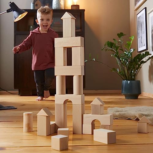 Wooden Building Blocks 60 Piece Set