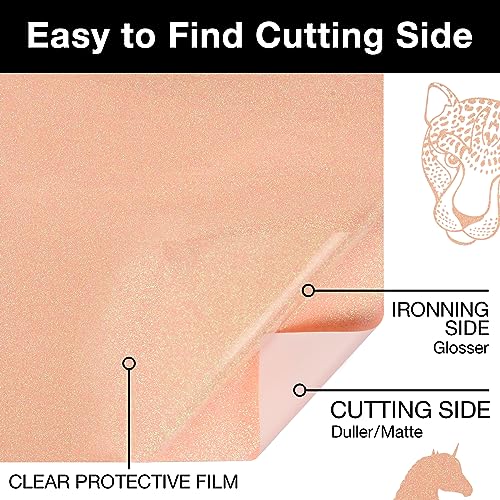 Blush Glitter HTV Heat Transfer Vinyl Roll 12 inch x 5 ft Iron on Vinyl for T Shirts Crafts