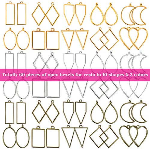 60Pcs Hollow Frame Pendants (60 Count)