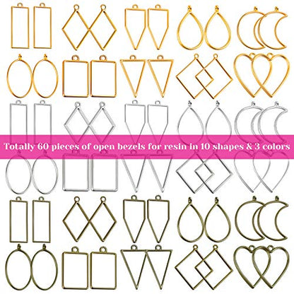 60Pcs Hollow Frame Pendants (60 Count)