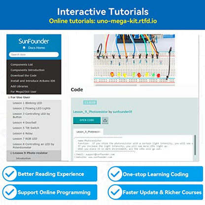 Project Complete Starter kit Compatible with Arduino UNO R3 Arduino IDE (250 Count)