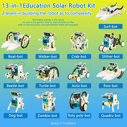 STEM 13-in-1 Solar Power Robots Toy,Educational Experiment DIY Robotics Kit