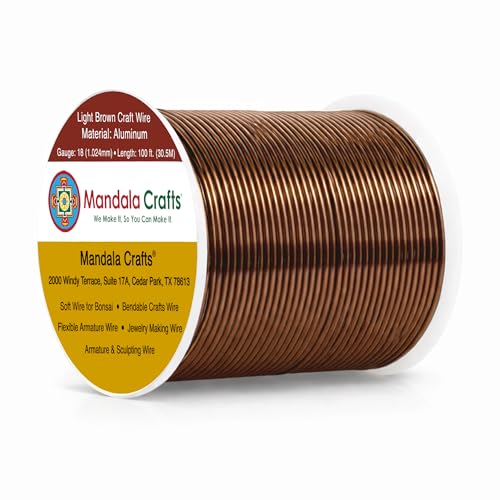 18 Gauge Light Brown Anodized Aluminum Craft Wire (100 Foot)