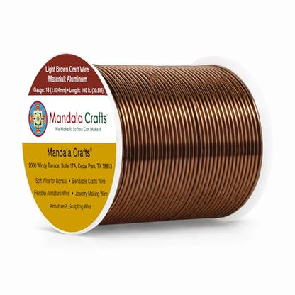 18 Gauge Light Brown Anodized Aluminum Craft Wire (100 Foot)