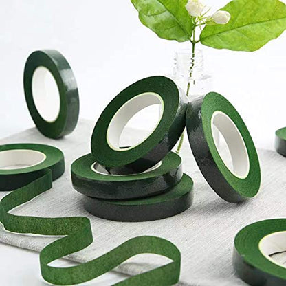 12 Rolls 1 2 Inch 30 Yard Green Floral Tape for Bouquet Stem Wrapping (12 Count)