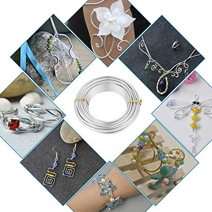 656 Feet 18 Gauge Aluminum Wire Silver 1mm Bendable Metal Craft Wire for Beading Jewelry Craft Making