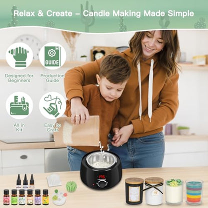 Complete DIY Candle Making Kit for Beginners Digital Wax Melter