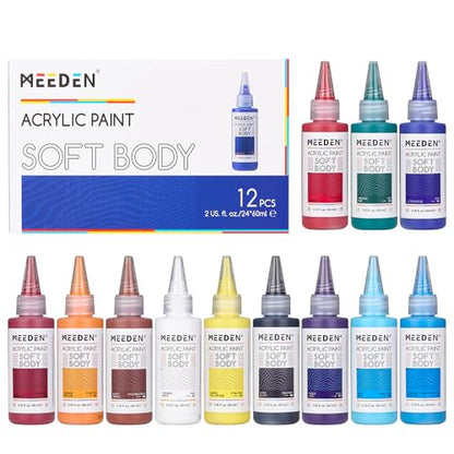 Soft Body Acrylic Paints Set (24 Fl Oz)