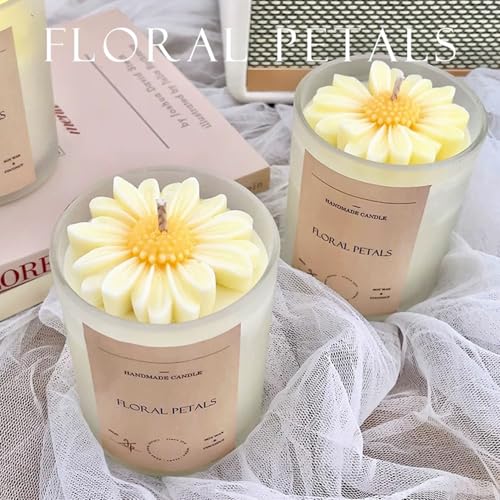 2PCS 3D Flower Candle Making Molds Moldes de Silicona para Velas (2 Count)