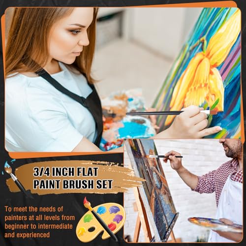 10 Pcs 3 4 Inch Flat Paint Brushes Acrylic Painting Craft