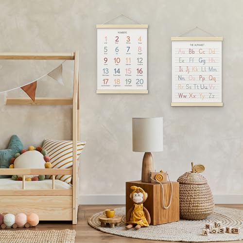 Numbers alphabet poster for Nursery Toddlers (2 Count)