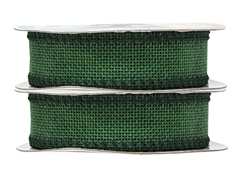 1 Inch Wide Green Burlap Ribbon for Crafts (120 Foot)