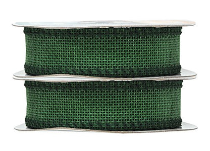 1 Inch Wide Green Burlap Ribbon for Crafts (120 Foot)