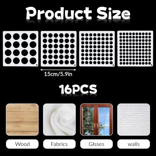 16 Pcs Circle Stencils for Drawing (16 Count)