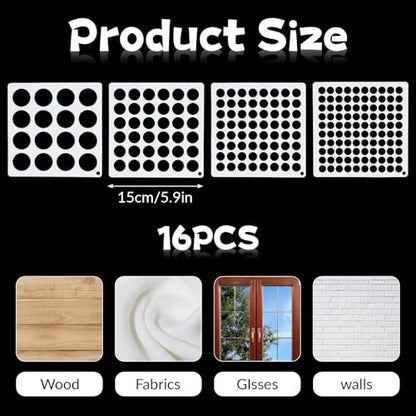 16 Pcs Circle Stencils for Drawing (16 Count)