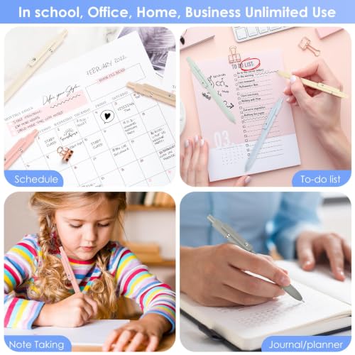 Gel Pens 7pcs 0.5mm Black Ink Pens Quick Dry Fine Point Smooth Writing Pens (7 Count)
