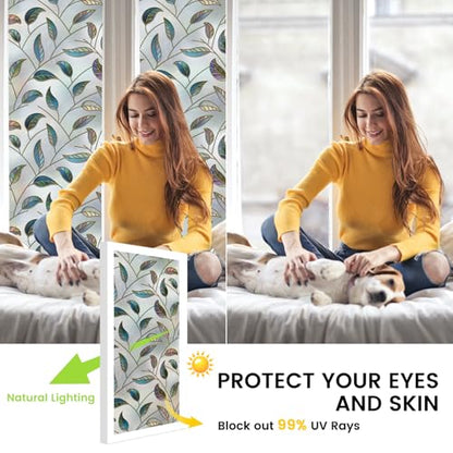 Window Privacy Film Frosted Glass UV Sun Blocking 29.5'' x 118.1''
