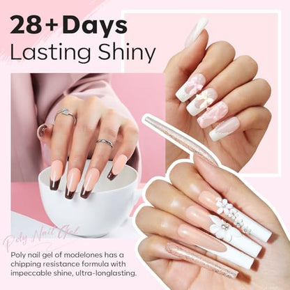 Poly Nail Gel Kit 6 Colors with 48W UV