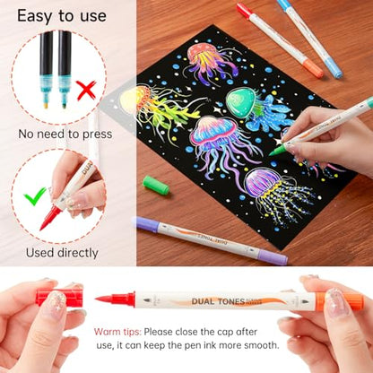 48 Colors Dual Tone Acrylic Paint Markers (24 Count)