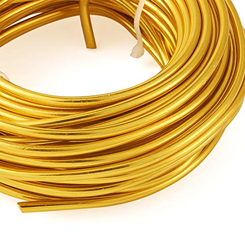 32.8 Feet 5mm Gold Aluminum Wire Bendable Metal Craft Wire for Beading Sculpting Jewelry Making (32.8 Foot)