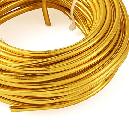 32.8 Feet 5mm Gold Aluminum Wire Bendable Metal Craft Wire for Beading Sculpting Jewelry Making (32.8 Foot)