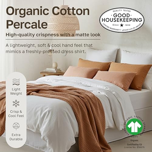 100% Organic Cotton King Bed Sheets Set