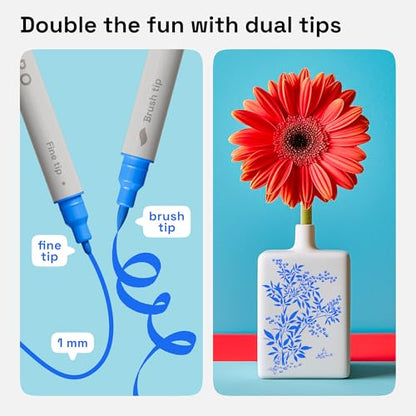 Blue Dual Tip Acrylic Paint Pens (2 Count)
