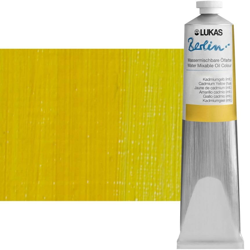 Berlin Pro Artists Water Mixable Oil Paint 200 ml Tube Cadmium Yellow Hue (6.76 Fl Oz)