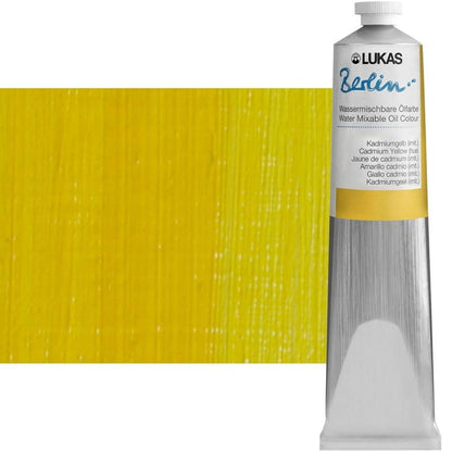 Berlin Pro Artists Water Mixable Oil Paint 200 ml Tube Cadmium Yellow Hue (6.76 Fl Oz)