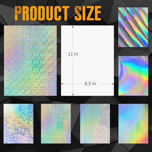 24 Sheets Holographic Cardstock 8.5 x 11 Inch (24 Count)