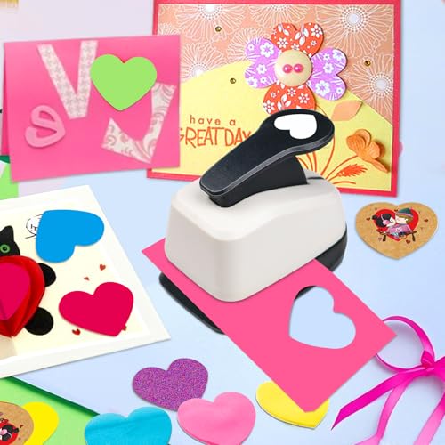 Heart Hole Punch 1 inch Heart Punch for Crafts Hearts Shaped Hole Puncher for Crafts Hearts Shape Paper Punch Craft Punches for Scrapbooking