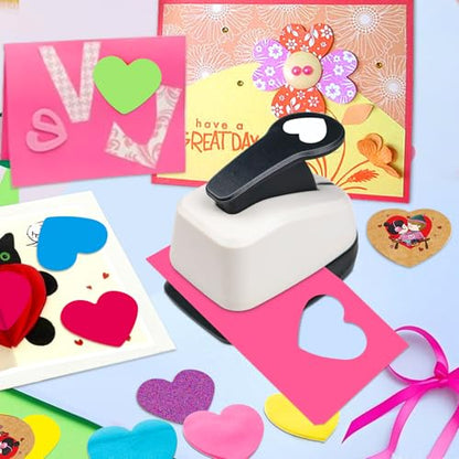 Heart Hole Punch 1 inch Heart Punch for Crafts Hearts Shaped Hole Puncher for Crafts Hearts Shape Paper Punch Craft Punches for Scrapbooking