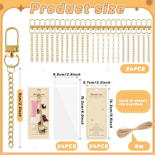 24 Set Lip Gloss Keychain Making Kit with Gift Packaging Supplies (24 Count)