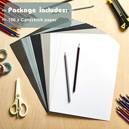 100 Sheets 5 Shades Cardstock Paper (100 Count)