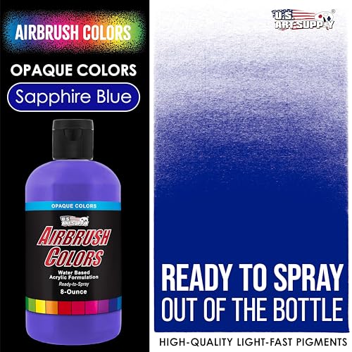 Opaque Sapphire Blue Acrylic Airbrush Paint (8 Count)