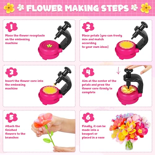 Magenta DIY Fabric Flower Bouquet Kit
