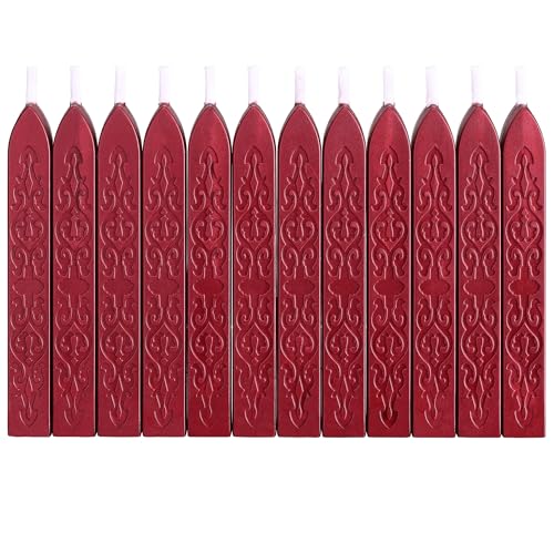 12Pcs Sealing Wax Sticks with Wicks for Wax Seal Stamp (12 Count)