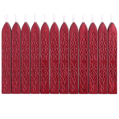 12Pcs Sealing Wax Sticks with Wicks for Wax Seal Stamp (12 Count)