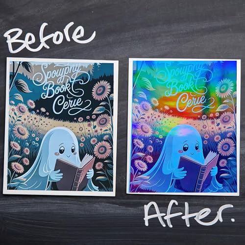36 Sheets Clear Holographic Sticker Paper Waterproof Self (36 Count)