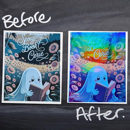 36 Sheets Clear Holographic Sticker Paper Waterproof Self (36 Count)